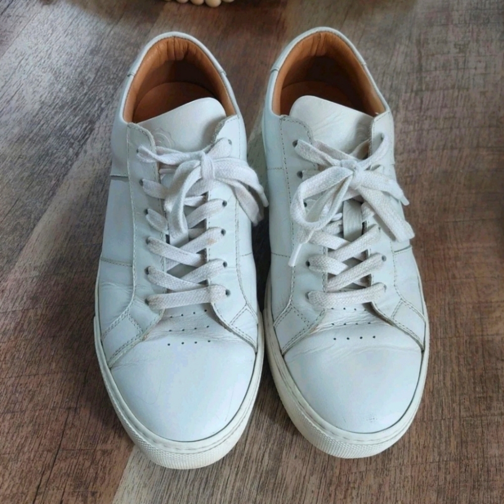 GREATS Brooklyn Sneakers White Leather Low Top Shoes Women's Size 8.5 EU 38.5